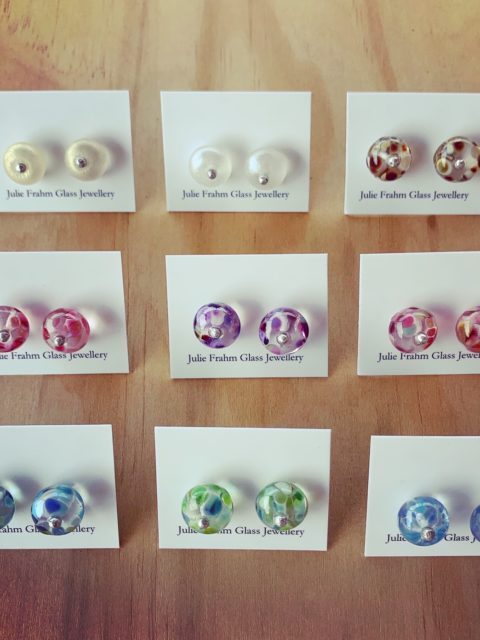 New stud earrings from a wine bottle