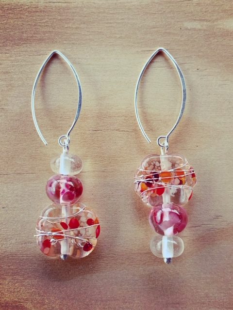 recycled glass earrings