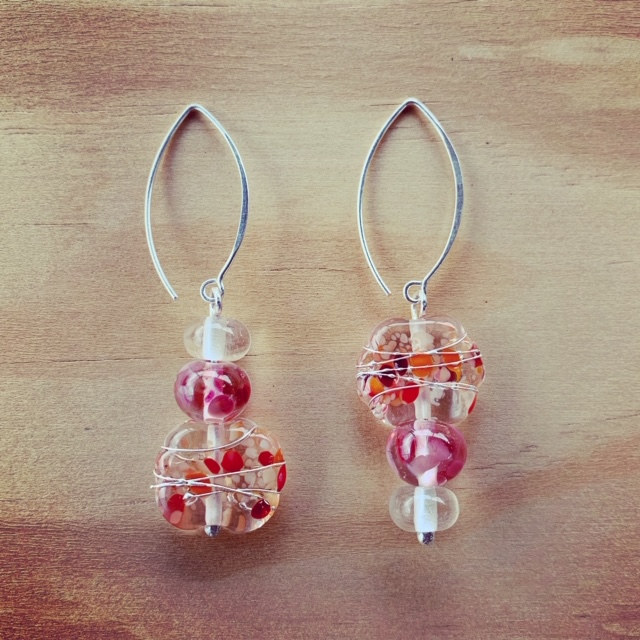 recycled glass earrings