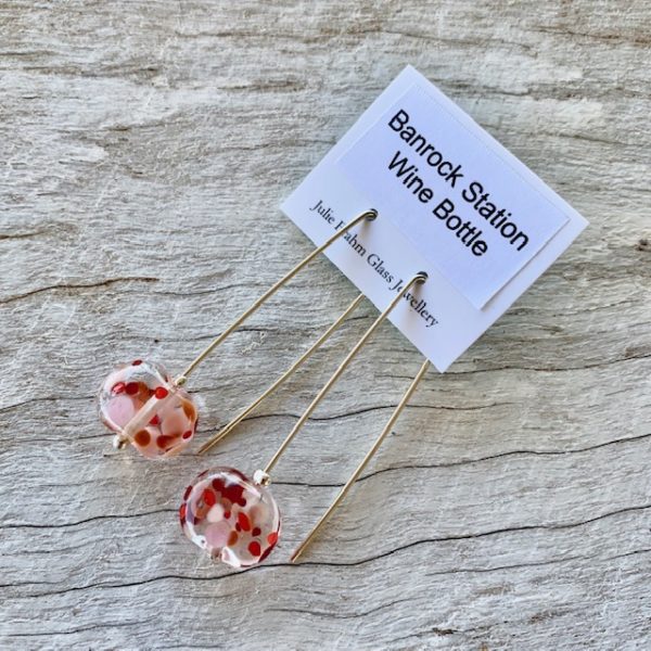 recycled glass earrings made from a wine bottle
