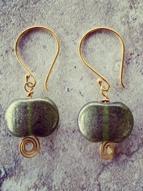 Gold Moet Champagne bottle earrings