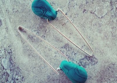 Streaky Green Glass Earrings