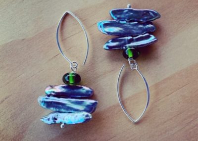 Freshwater pearls and champagne bottle beads