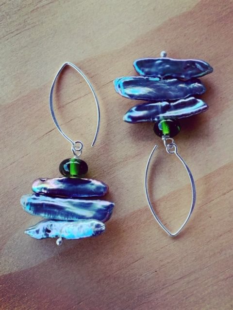 Freshwater pearls and champagne bottle beads