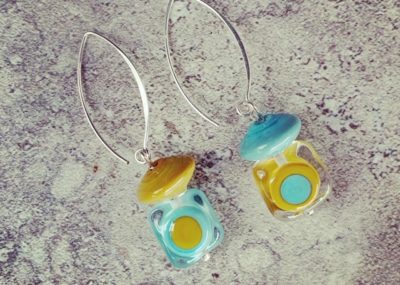 colourful retro glass earrings