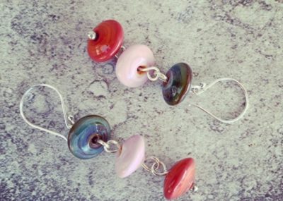 Earthy coloured dangly earrings