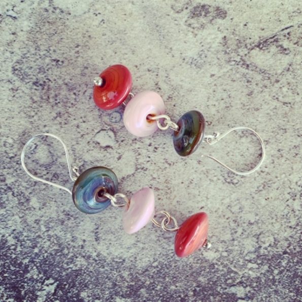 Earthy coloured dangly earrings