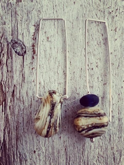 mismatched glass earrings