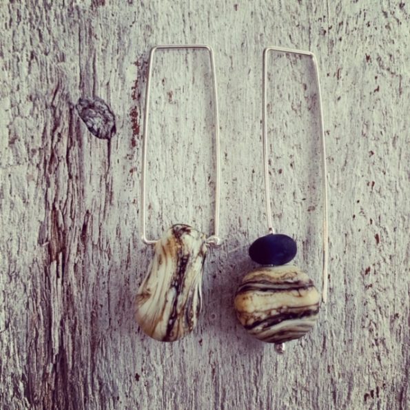 mismatched glass earrings