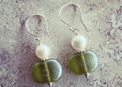 Recycled wine bottle earrings