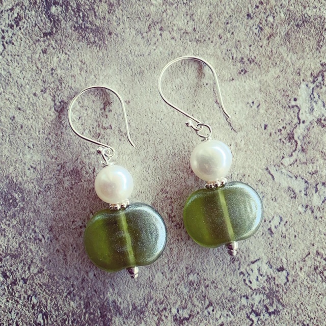 Recycled wine bottle earrings