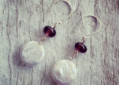 Hendricks Gin and Pearl Earrings