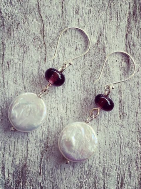 Hendricks Gin and Pearl Earrings