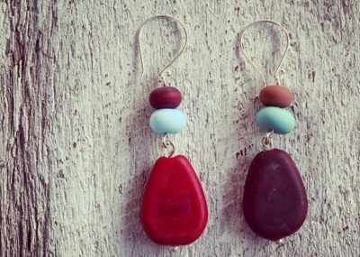 Long glass earrings