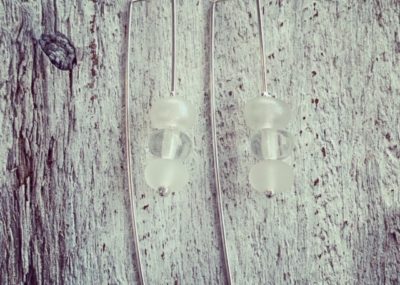 Recycled wine bottle earrings