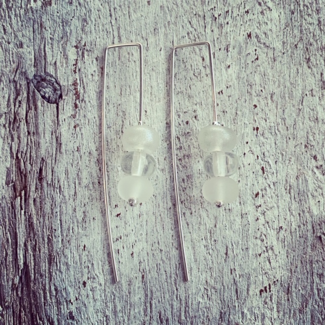Recycled wine bottle earrings