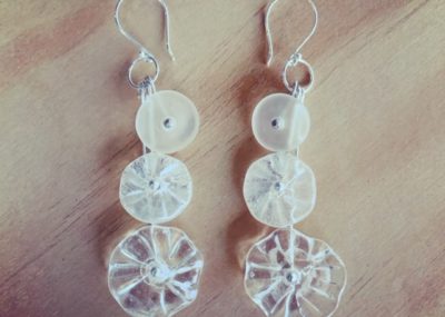 Recycled glass earrings
