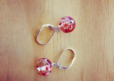 Dainty recycled glass earrings