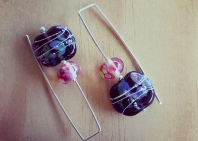 Gin and tonic recycled glass earrings