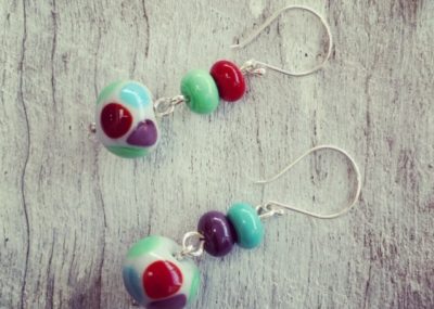 Colourful glass earrings