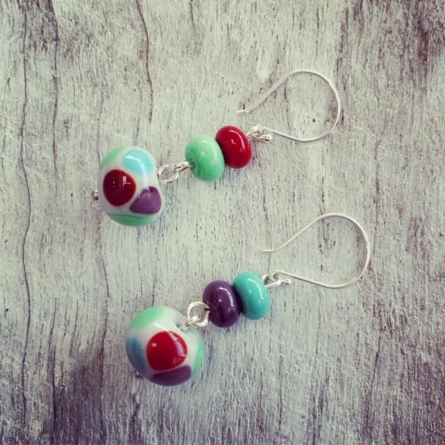 Colourful glass earrings