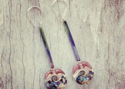 ocean inspired glass earrings
