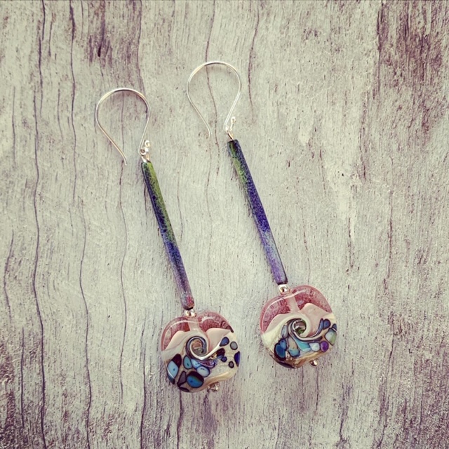 ocean inspired glass earrings