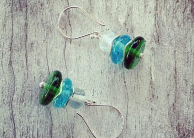 Crinkle disk earrings