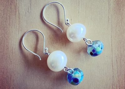 Blue Pearl Earrings