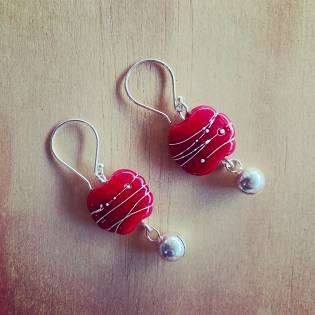 Red Glass Earrings