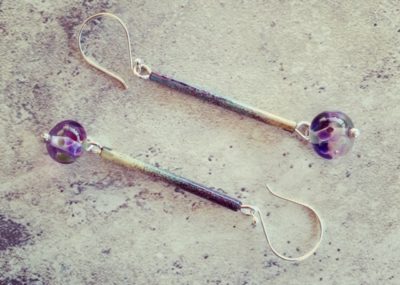 Speckled enamel earrings