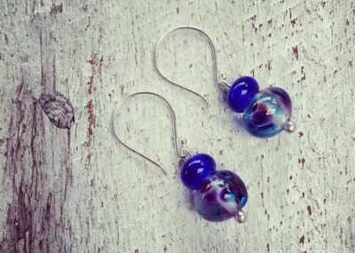 recycled glass earrings