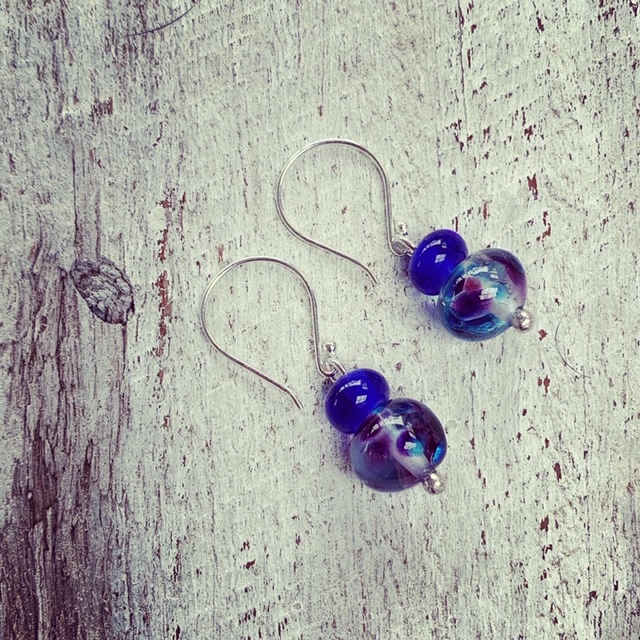 recycled glass earrings