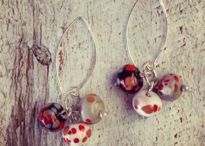 lampwork glass earrings