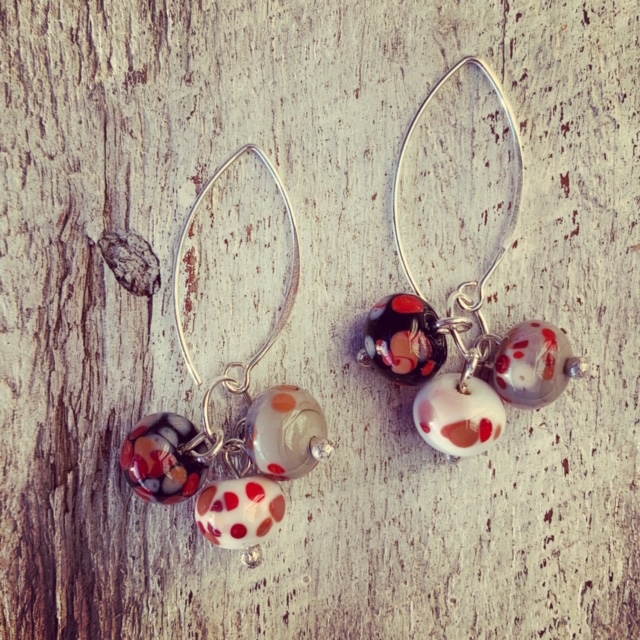 lampwork glass earrings