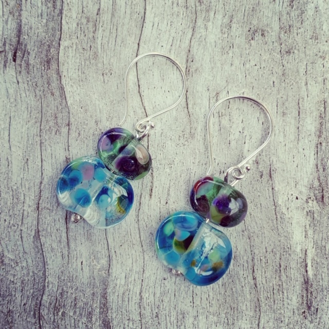 handmade glass bead earrings