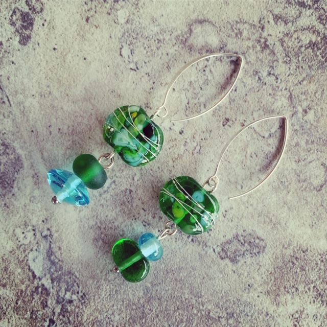 recycled glass gin bottle earrings
