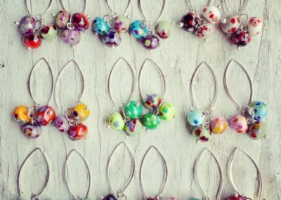colourful cluster earrings