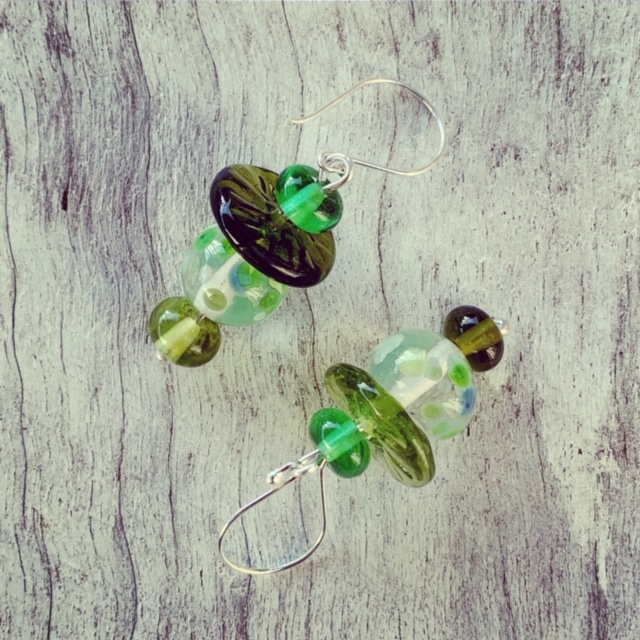 Green Bethany wine earrings