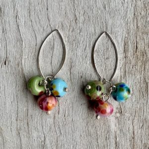 colourful cluster earrings