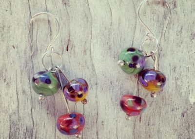 lampwork glass earrings