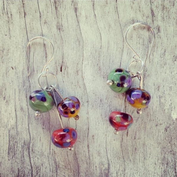 lampwork glass earrings