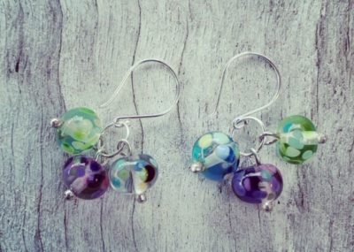 lampwork glass earrings