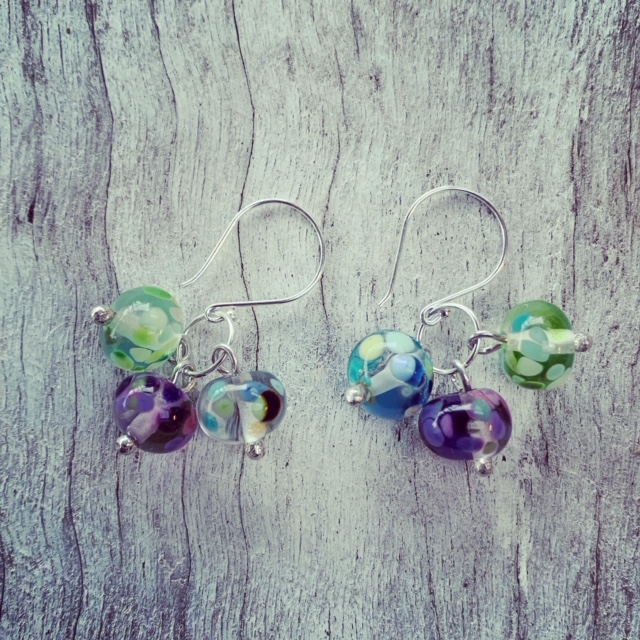 lampwork glass earrings