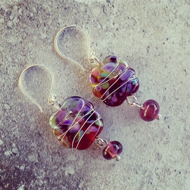 glass bead earrings