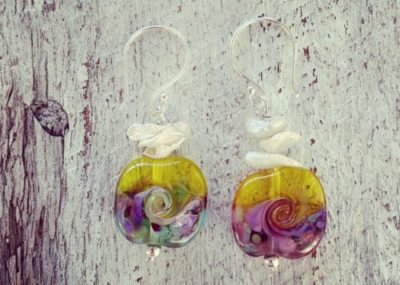 bold transparent yellow glass earrings