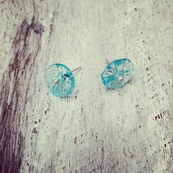 Bombay Sapphire Gin stud earrings