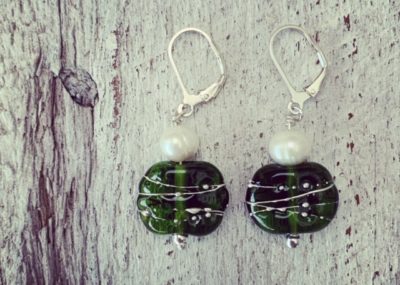 Champagne glass earrings