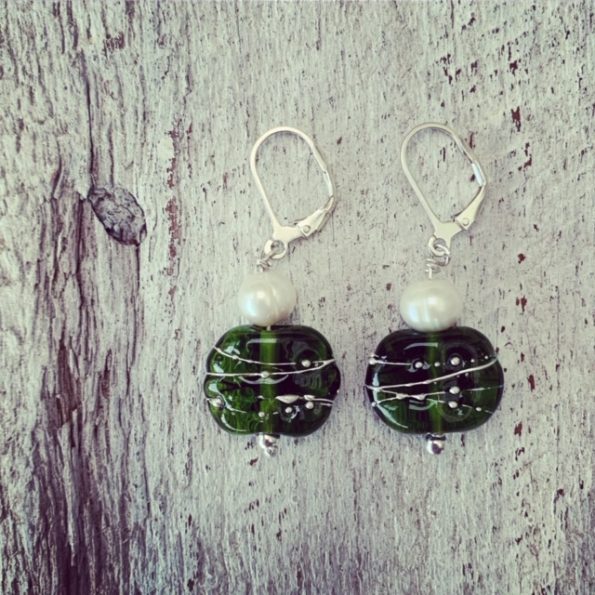 Champagne glass earrings