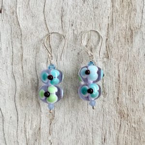 glass flower earrings
